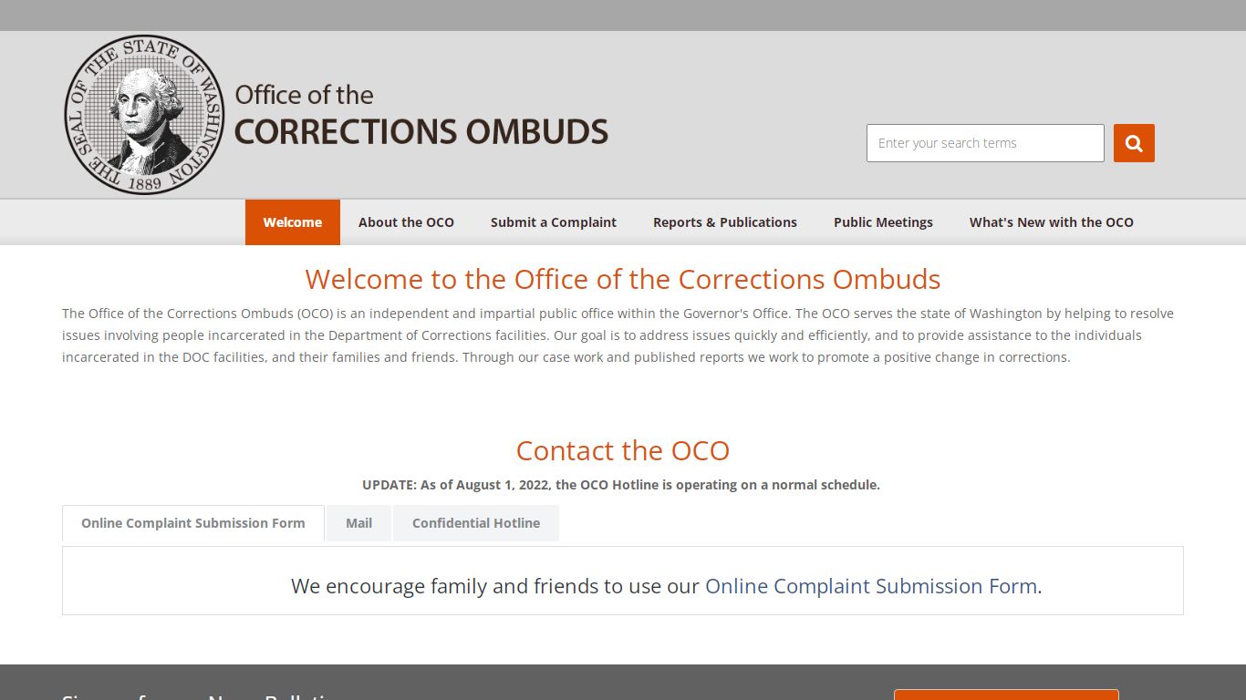 Corrections Ombuds | - Washington